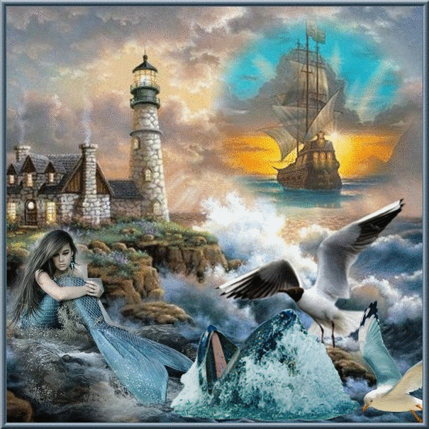 la sirène et son amie la baleine